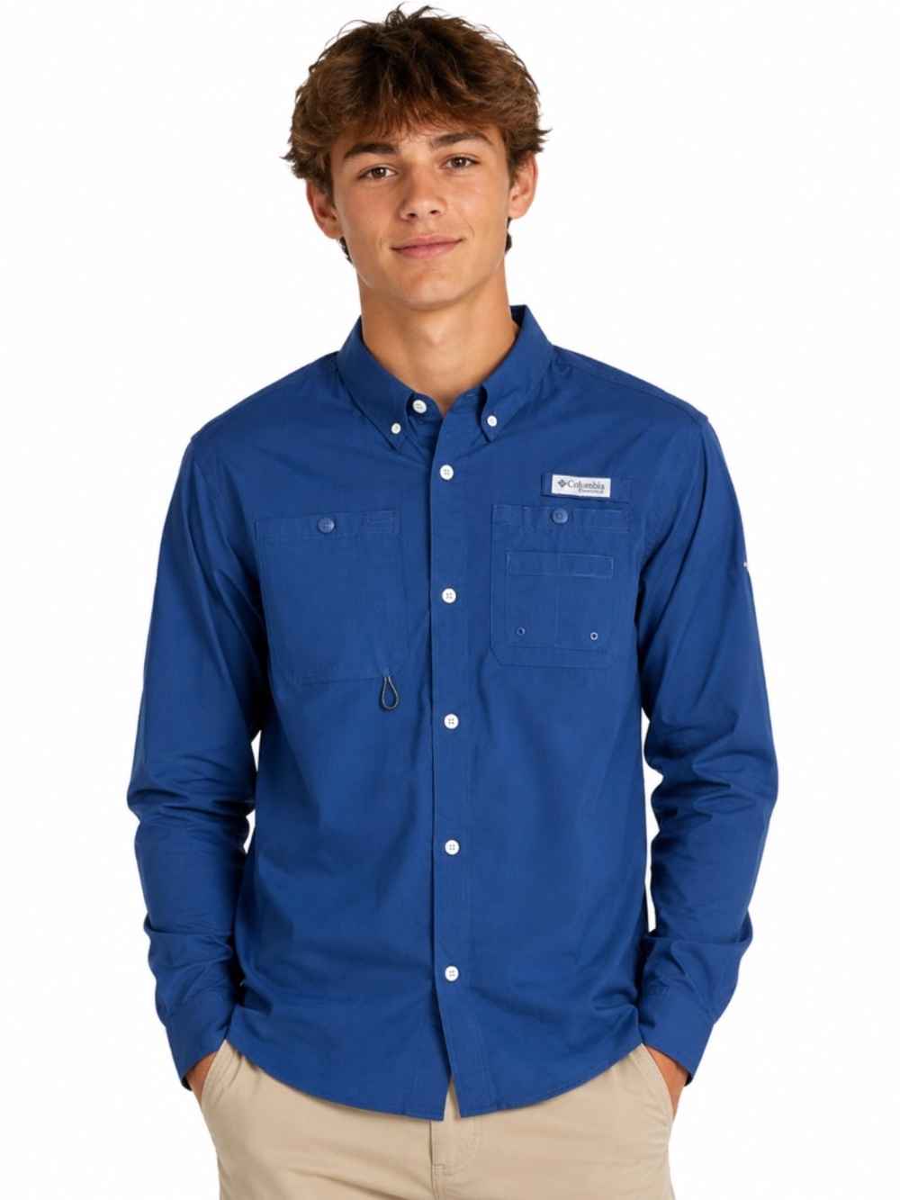 Columbia Shirt Boys XL PFG Blue